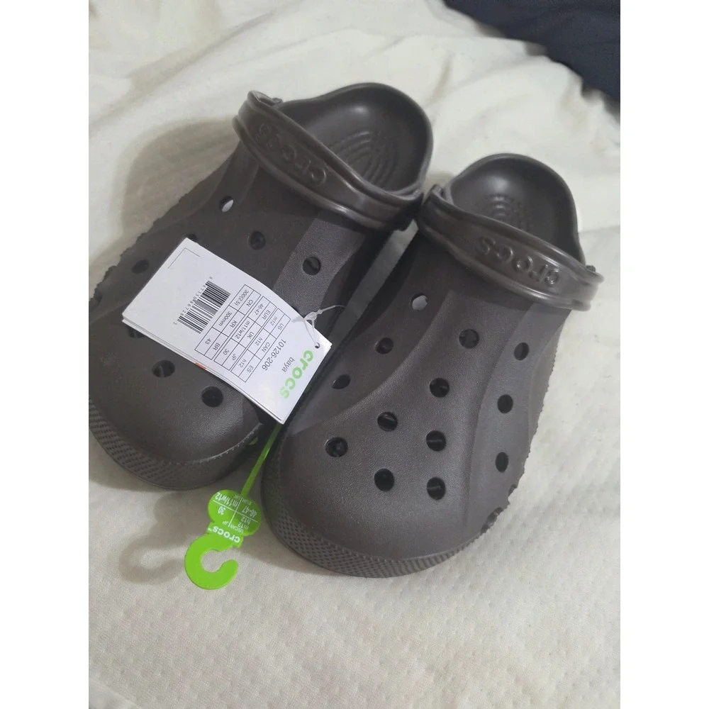 Crocs Baya Clogs Chocolate Brown Mens 12 Womens 14‎ Comfort Slip On 10126-206